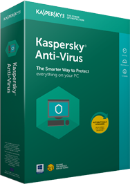 The product box for Kaspersky Anti-Virus, as seen on Kaspersky's website.